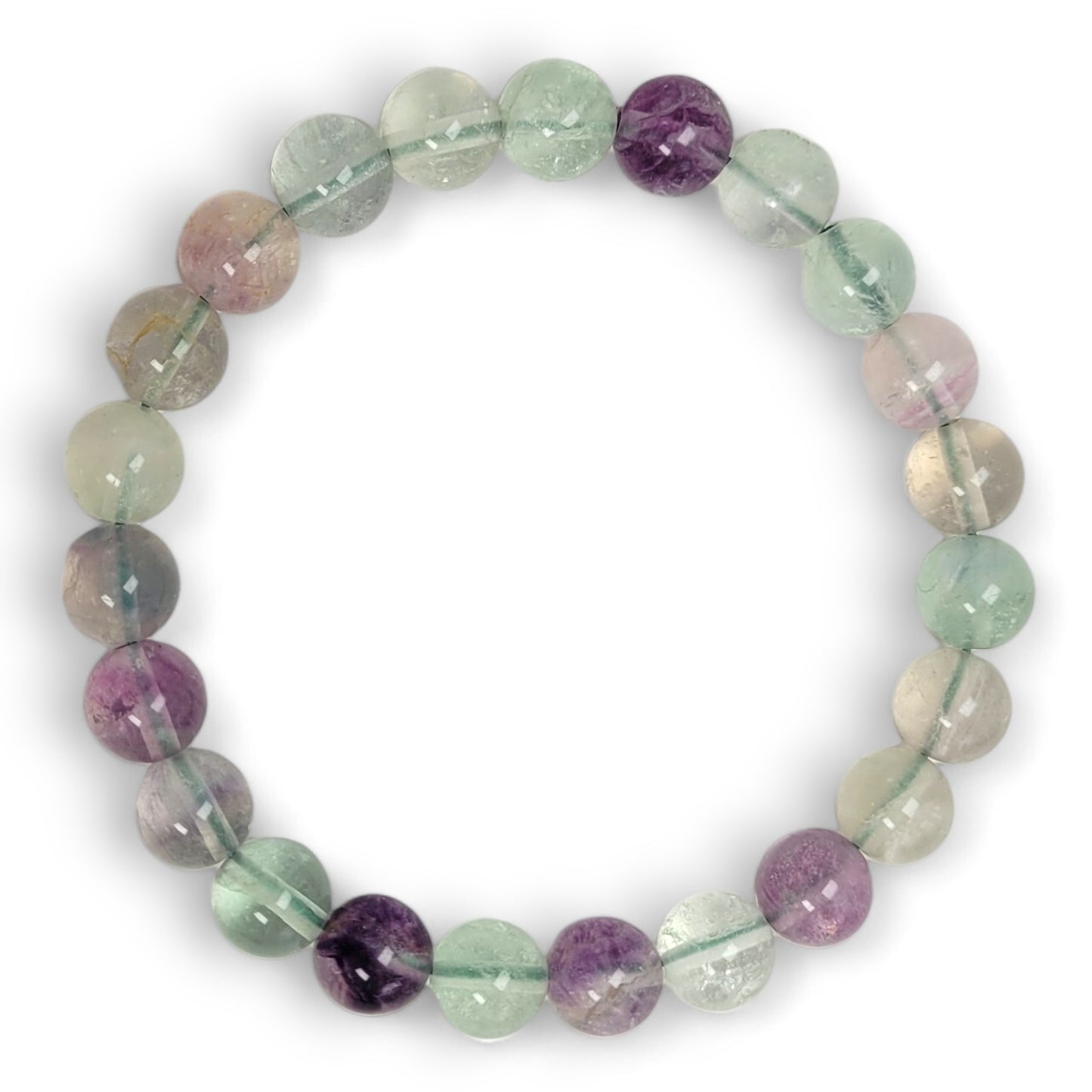 Radiant Light Fluorite Bead Bracelet: Peace and Harmony